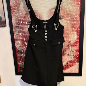 Hot Topic Black Button-Front Pinafore